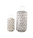 PTMD Mayita Sand round bamboo lantern with glass L