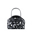 PTMD Mayita Black round bamboo lantern with glass L