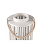 PTMD Zafria Cream round bamboo lantern with glass L