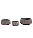 PTMD Holden Paarse Cement Kaars Rond Gouden Afwerking Laag M (set van 4)
