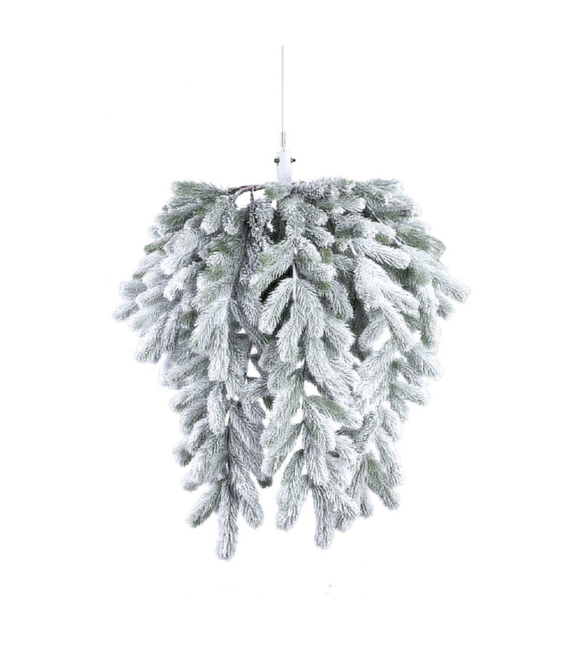PTMD Rosamond White PVC and PE mix hanging wreath long