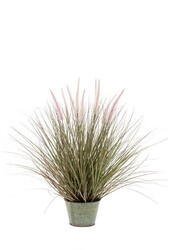 Pennisetum en pot de zinc M plante artificielle