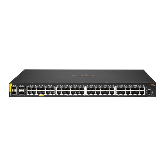HP Enterprise Aruba 6100 48G Class4 PoE 4SFP+ 370W Managed L3 Gigabit Ethernet (10/100/1000) Power over Ethernet (PoE) 1U Zwart