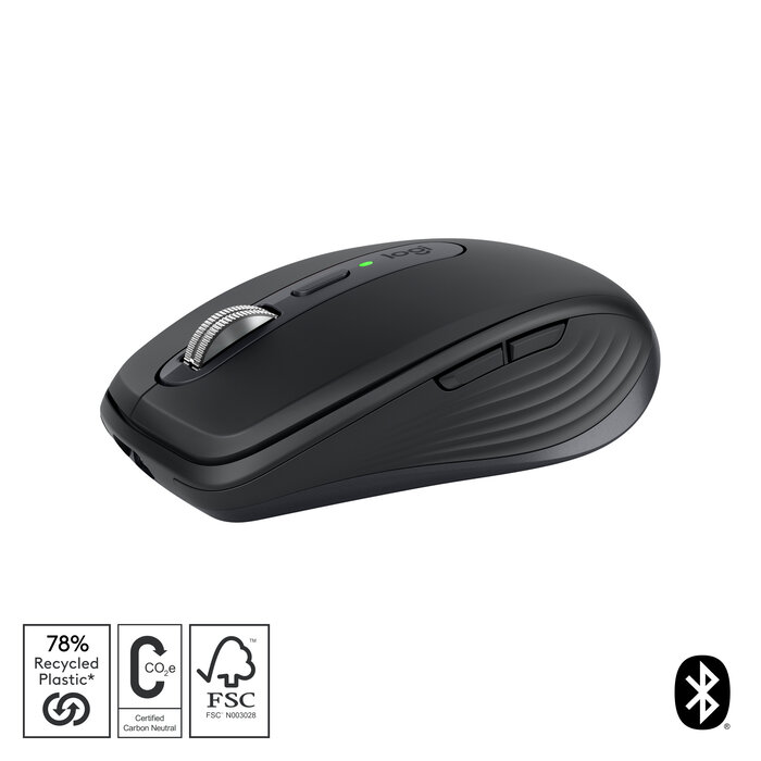 Logitech Logitech MX Anywhere 3S muis Rechtshandig RF-draadloos + Bluetooth Laser 8000 DPI