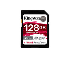 Kingston Kingston Technology 128GB Canvas React Plus SDHC UHS-II 300R/260W U3 V90 voor Full HD/4K/8K