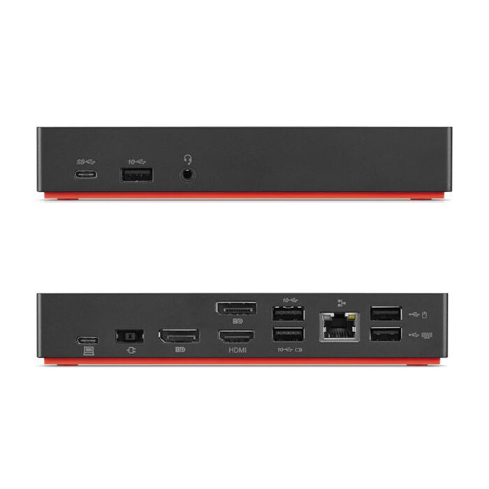 Lenovo Origin Storage 40AF0135EU laptop dock & poortreplicator Docking USB 3.2 Gen 1 (3.1 Gen 1) Type-A + Type-C Houtskool, Rood
