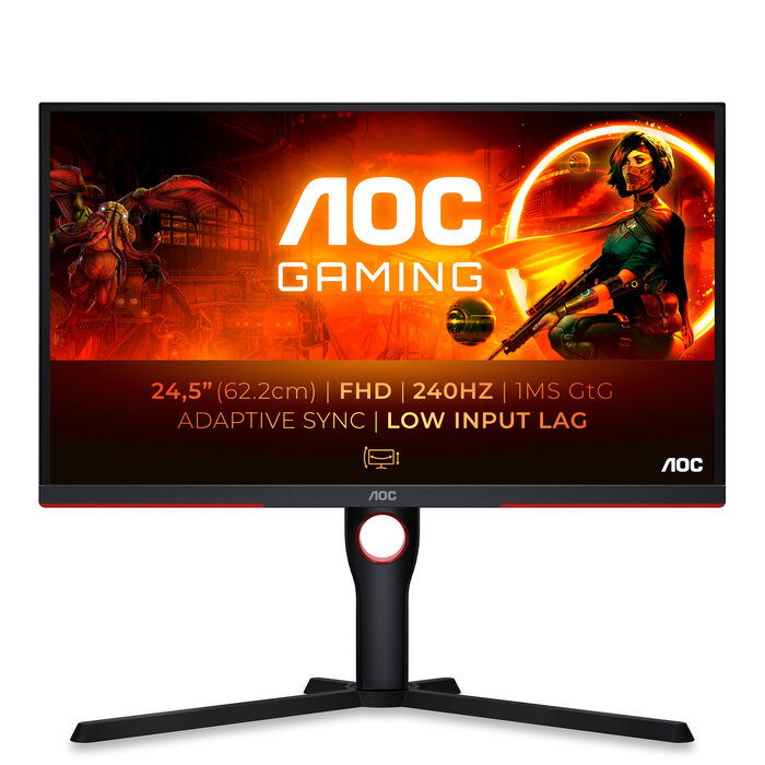 AOC AOC G3 25G3ZM/BK computer monitor 62,2 cm (24.5") 1920 x 1080 Pixels Full HD Zwart, Rood