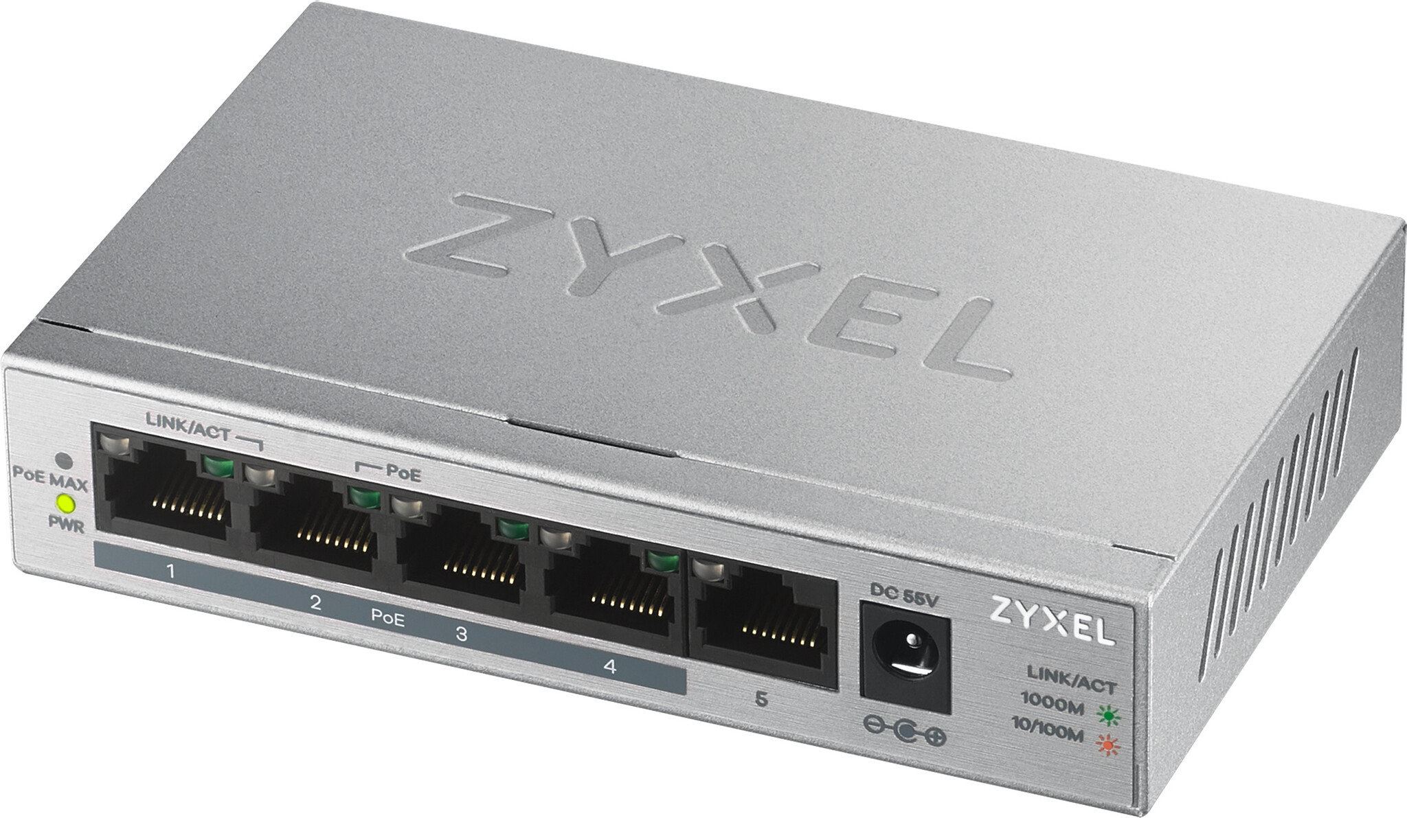 Zyxel Zyxel GS1005HP Unmanaged Gigabit Ethernet (10/100/1000) Power over Ethernet (PoE) Zilver