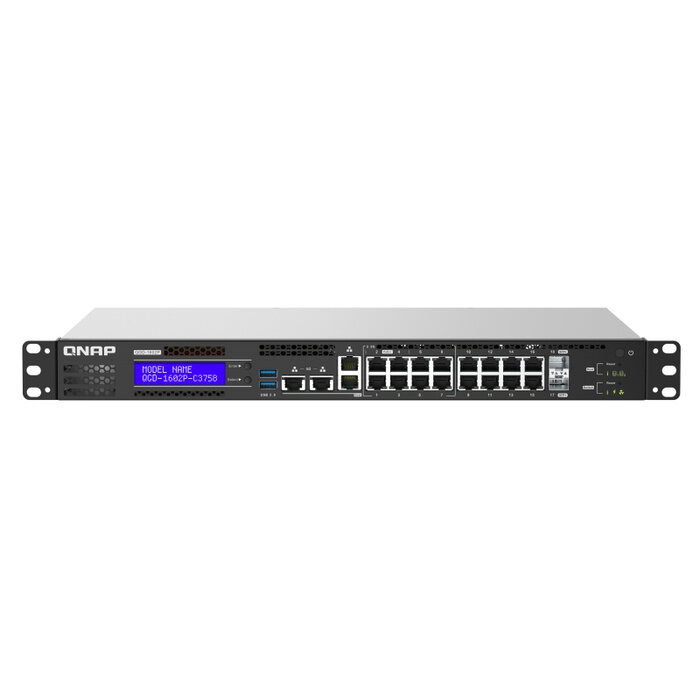 QNAP QNAP QGD-1602P Managed L2 Gigabit Ethernet (10/100/1000) Power over Ethernet (PoE) 1U Zwart, Grijs