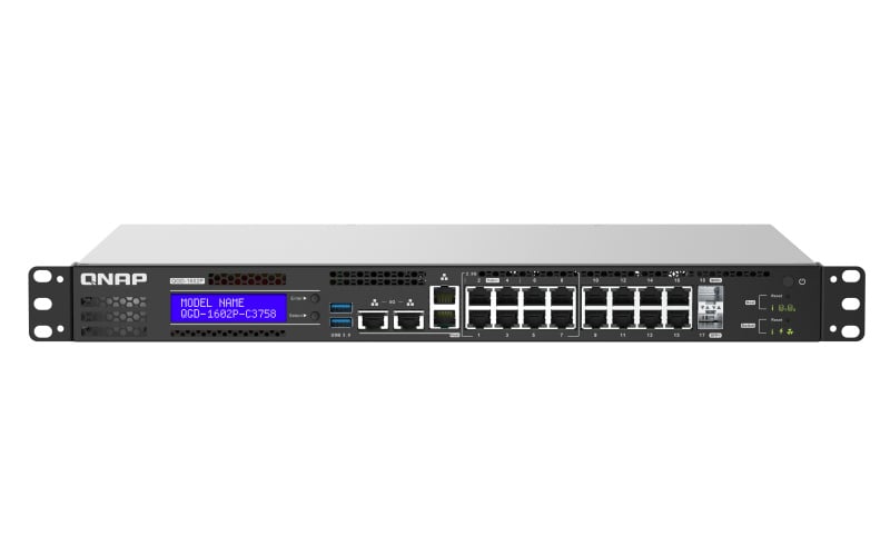 QNAP QNAP QGD-1602P Managed L2 Gigabit Ethernet (10/100/1000) Power over Ethernet (PoE) 1U Zwart, Grijs