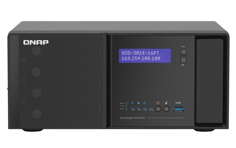 QNAP QNAP QGD-3014-16PT-8G netwerk-switch Managed Gigabit Ethernet (10/100/1000) Power over Ethernet (PoE) Zwart