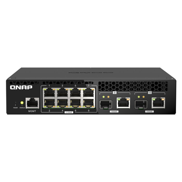 QNAP QNAP QSW-M2108R-2C netwerk-switch Managed L2 2.5G Ethernet (100/1000/2500) Power over Ethernet (PoE) Zwart