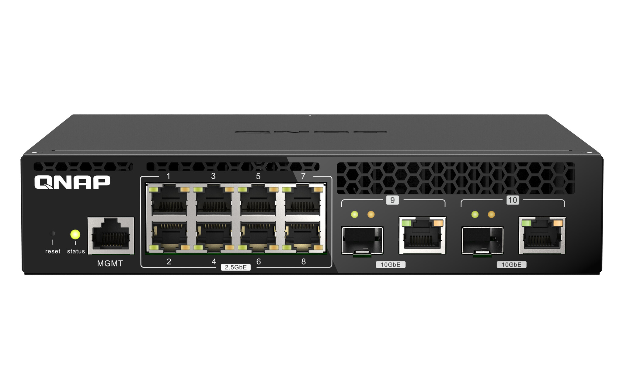 QNAP QNAP QSW-M2108R-2C netwerk-switch Managed L2 2.5G Ethernet (100/1000/2500) Power over Ethernet (PoE) Zwart