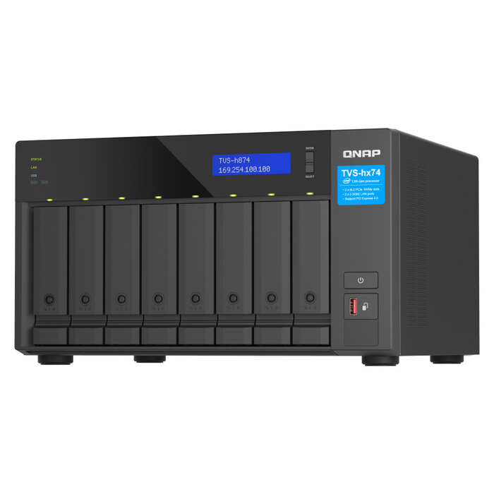 QNAP QNAP TVS-h874X NAS Tower Ethernet LAN Zwart