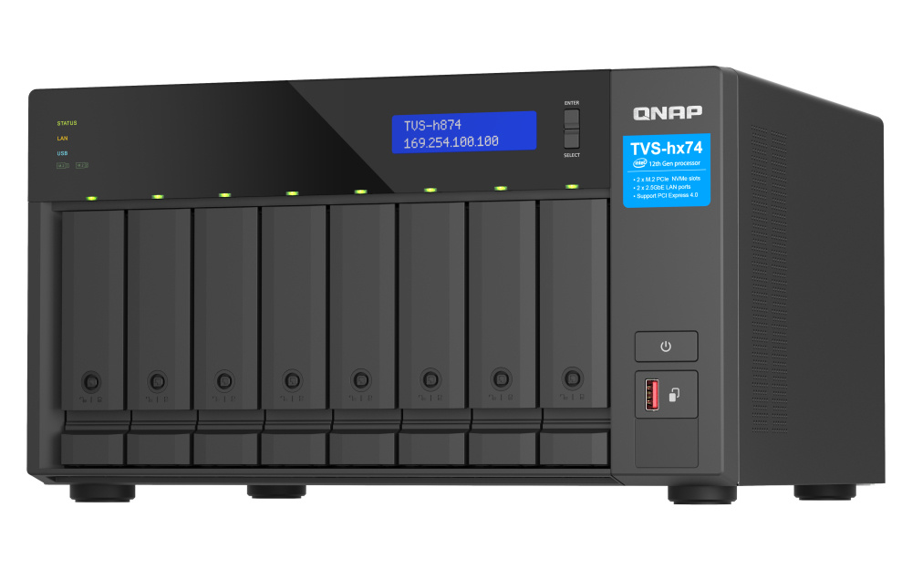 QNAP QNAP TVS-h874X NAS Tower Ethernet LAN Zwart