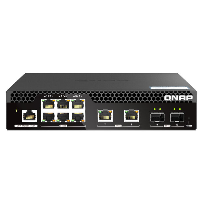 QNAP QNAP QSW-M2106R-2S2T netwerk-switch Managed L2 10G Ethernet (100/1000/10000) 1U Zwart