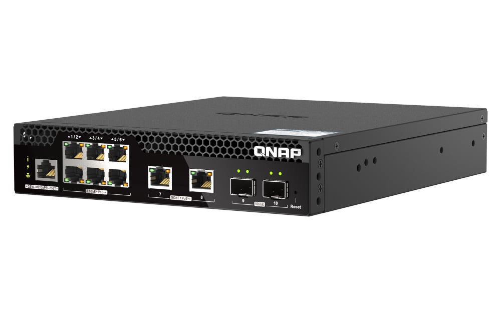 QNAP QNAP QSW-M2106PR-2S2T netwerk-switch Managed L2 10G Ethernet (100/1000/10000) Power over Ethernet (PoE) 1U Zwart