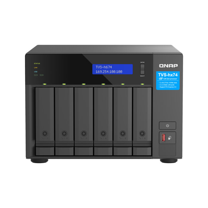 QNAP QNAP TVS-H674T-I5-32G data-opslag-server NAS Tower Ethernet LAN Zwart i5-12400