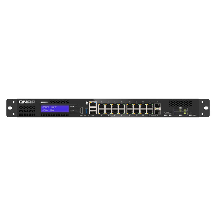 QNAP QNAP QGD-1600 Managed Gigabit Ethernet (10/100/1000) 1U Zwart, Grijs