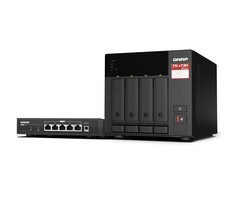 QNAP QNAP TS-473A + QSW-1105-5T Bundle Pack NAS Tower Ethernet LAN Zwart V1500B