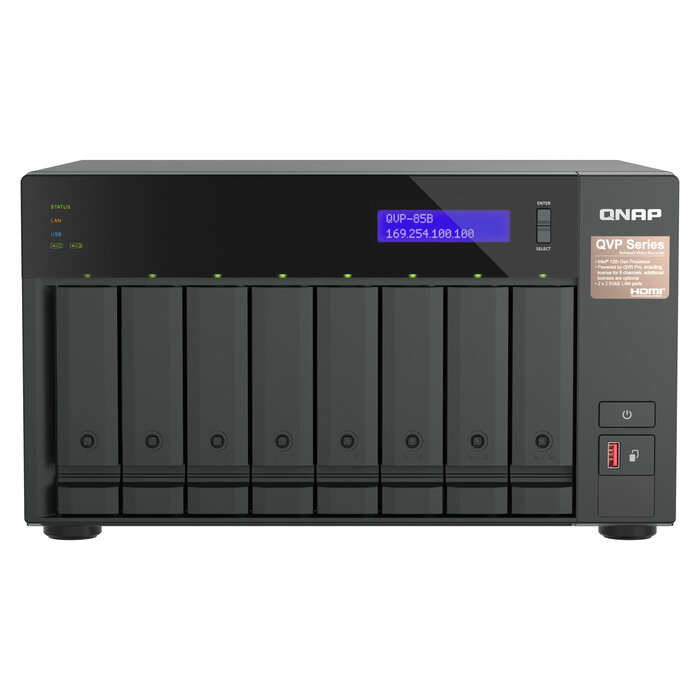 QNAP QNAP QVP-85B data-opslag-server NAS Tower Ethernet LAN Zwart