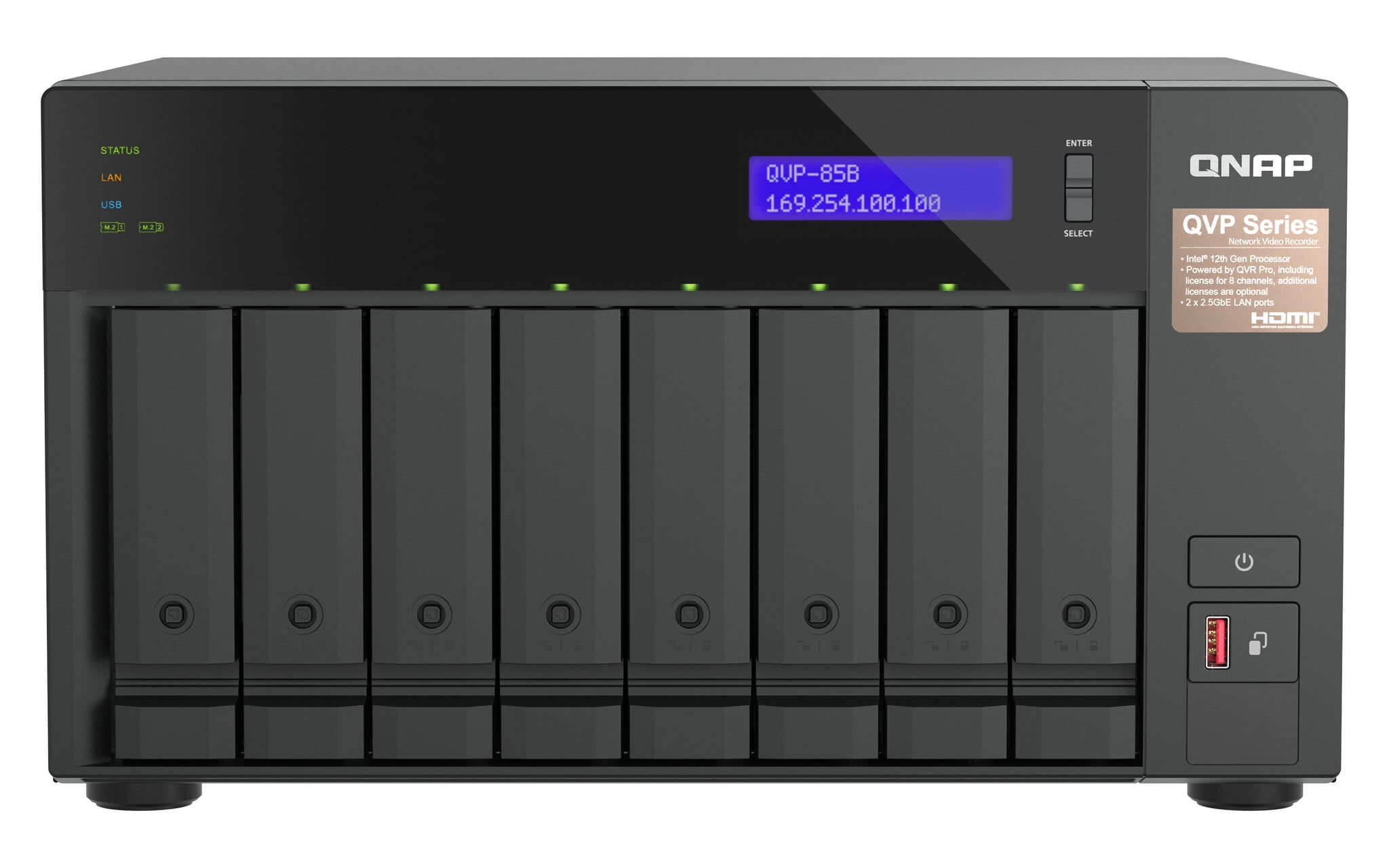 QNAP QNAP QVP-85B data-opslag-server NAS Tower Ethernet LAN Zwart