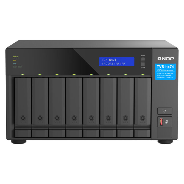 QNAP QNAP TVS-H874T-I7-32G data-opslag-server NAS Tower Ethernet LAN Zwart