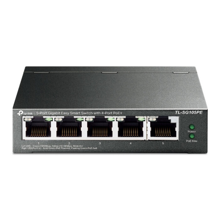 TP-Link TP-Link TL-SG105PE netwerk-switch Managed L2 Gigabit Ethernet (10/100/1000) Power over Ethernet (PoE) Zwart