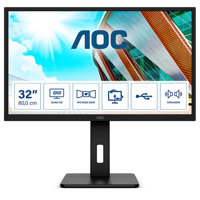 AOC AOC P2 Q32P2 computer monitor 80 cm (31.5") 2560 x 1440 Pixels 2K Ultra HD LED Zwart