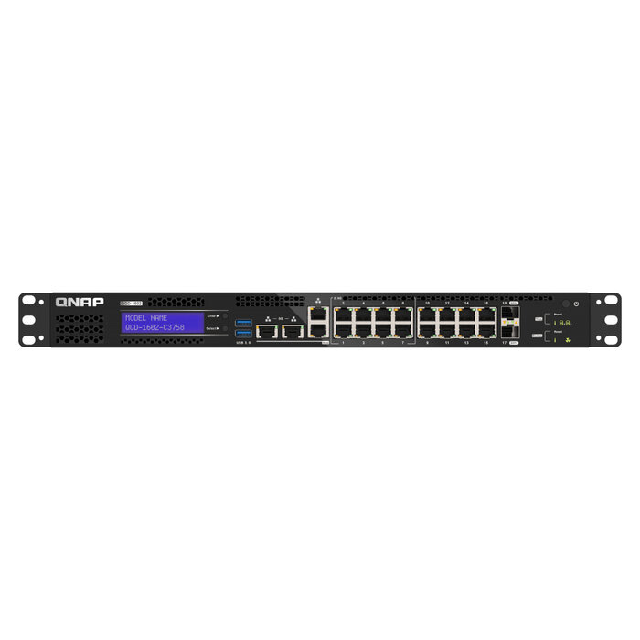 QNAP QNAP QGD-1602-C3758-16G netwerk-switch Managed L2 2.5G Ethernet (100/1000/2500) Zwart, Grijs