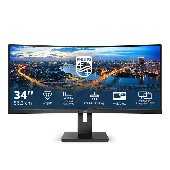 Philips Philips B Line 346B1C/00 computer monitor 86,4 cm (34") 3440 x 1440 Pixels Quad HD LCD Zwart