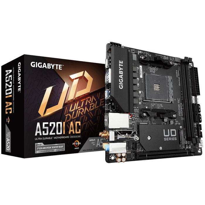Gigabyte GIGABYTE A520I AC moederbord AMD A520 Socket AM4 mini ITX