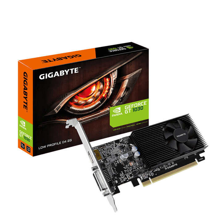 Gigabyte GIGABYTE GV-N1030D4-2GL videokaart NVIDIA GeForce GT 1030 2 GB GDDR4