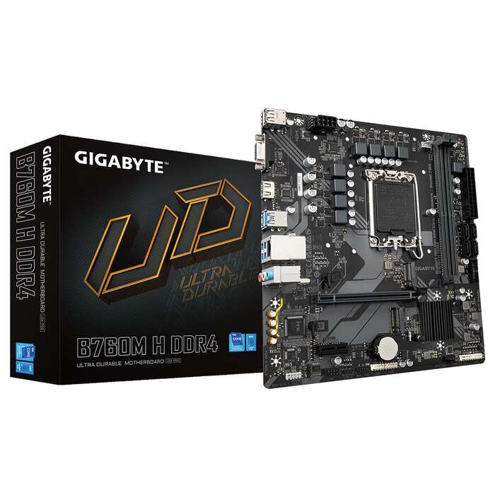 Gigabyte GIGABYTE B760M H DDR4 moederbord Intel B760 Express LGA 1700 micro ATX