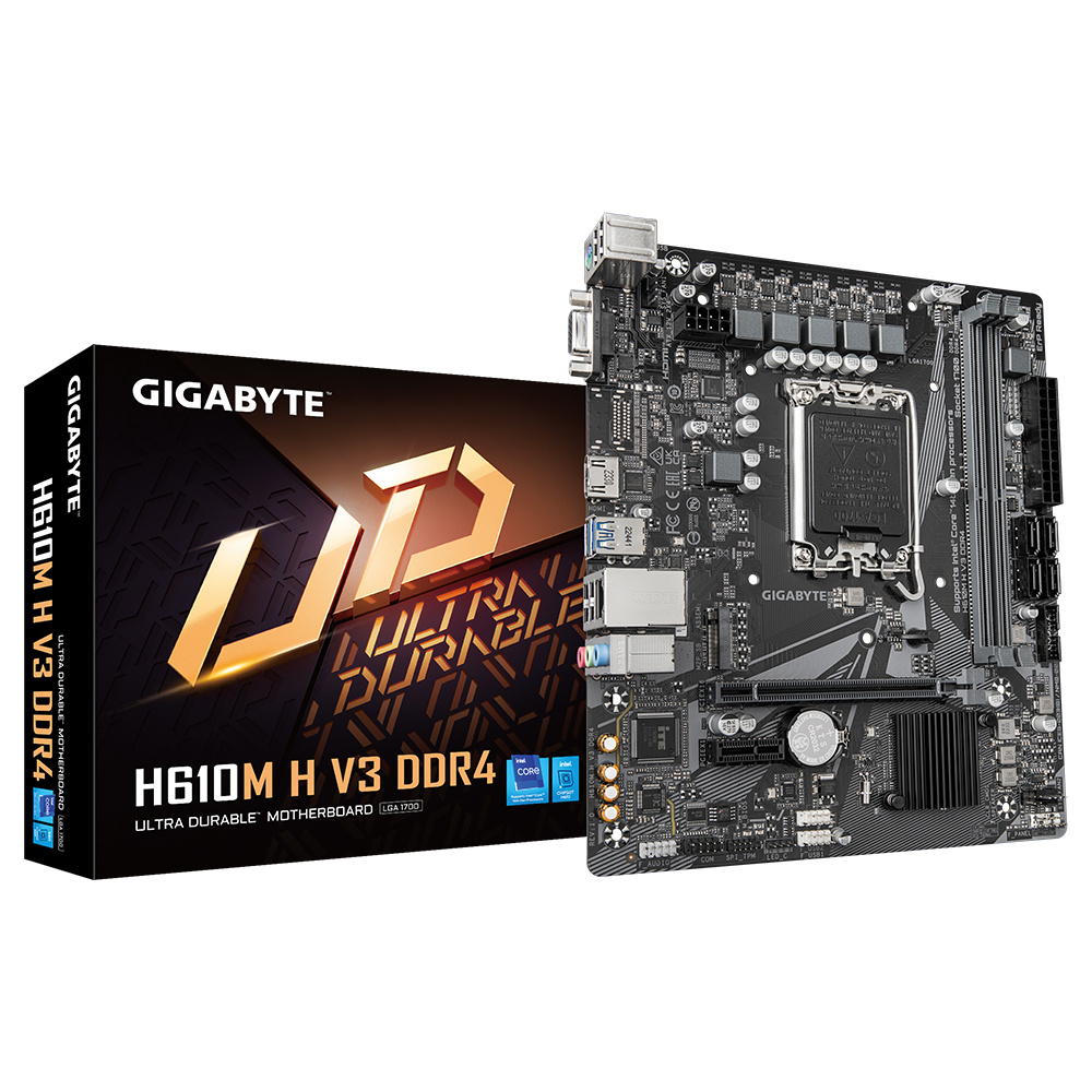 Gigabyte GIGABYTE H610M H V3 DDR4 moederbord Intel H610 Express LGA 1700 micro ATX