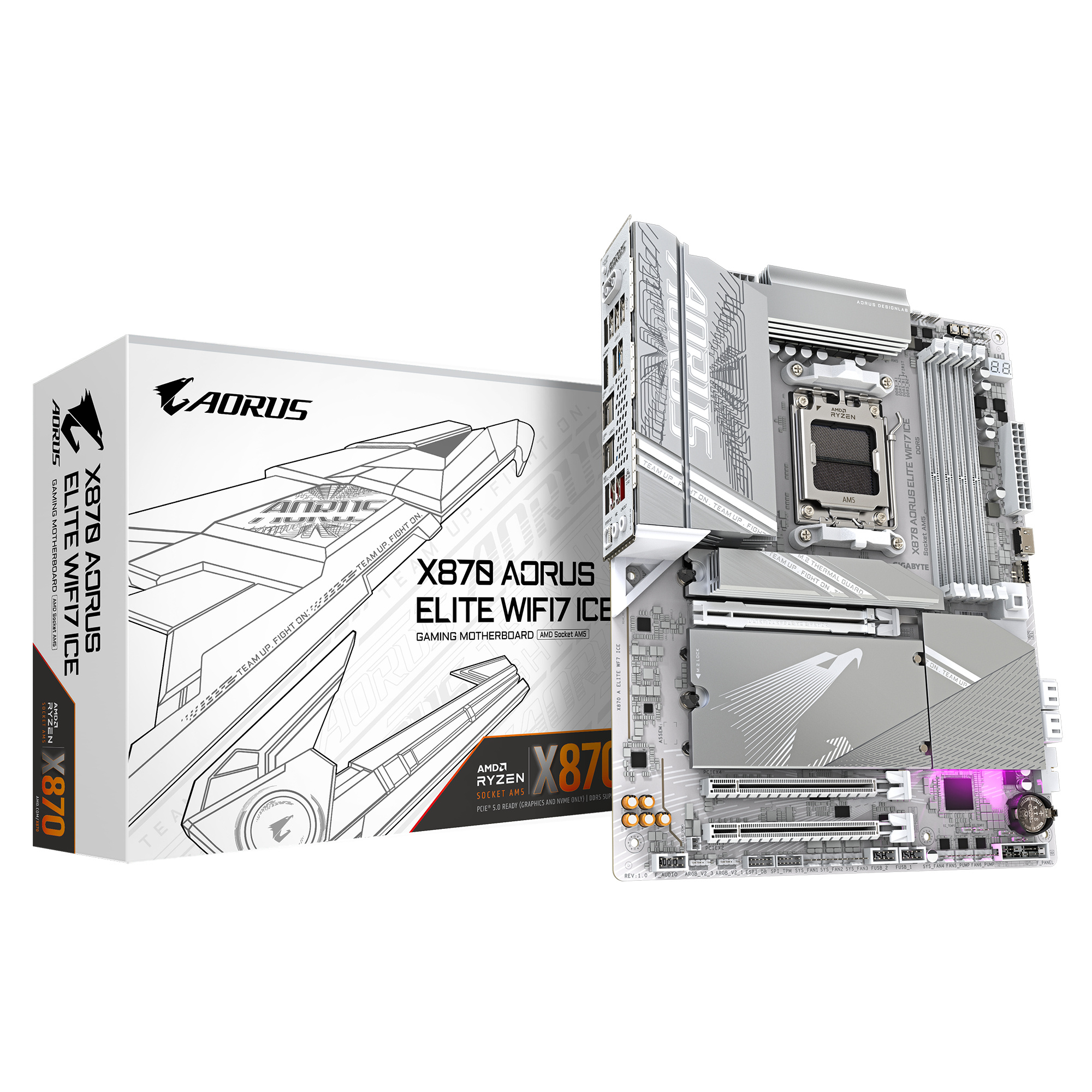 Gigabyte GIGABYTE X870 AORUS ELITE WIFI7 ICE AMD X870 Socket AM5 ATX