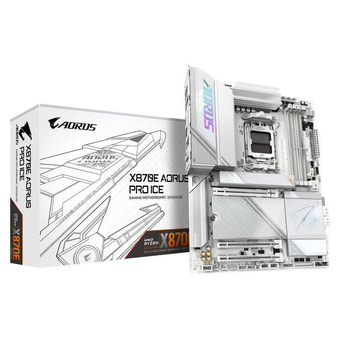 Gigabyte GIGABYTE X870E AORUS PRO ICE moederbord AMD X870E Socket AM5 ATX
