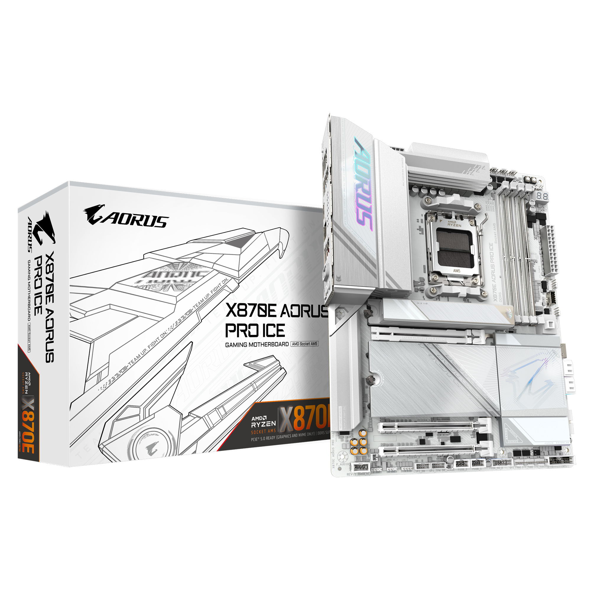 Gigabyte GIGABYTE X870E AORUS PRO ICE moederbord AMD X870E Socket AM5 ATX