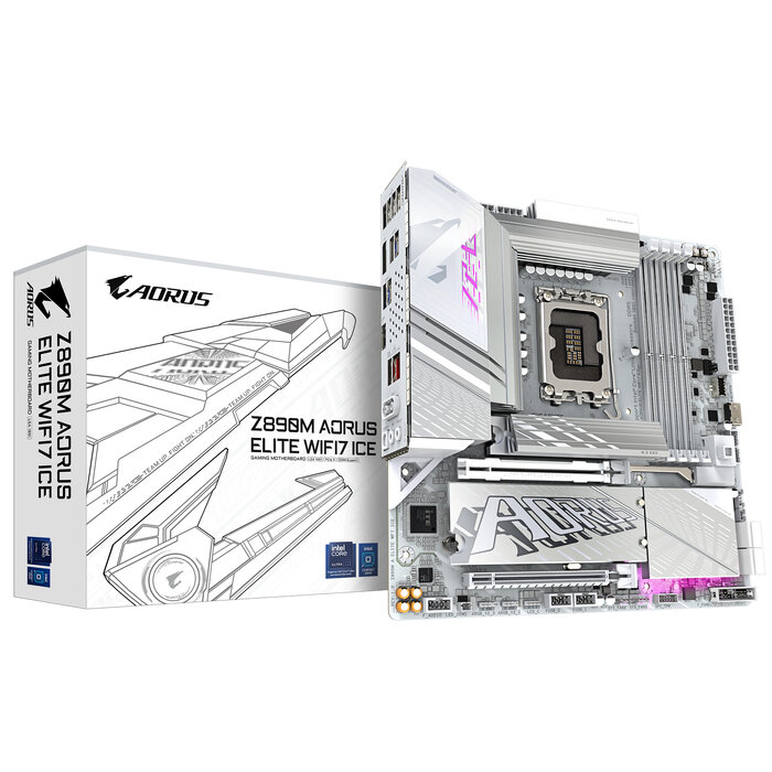 Gigabyte GIGABYTE Z890M AORUS ELITE WIFI7 ICE Intel Z890 LGA 1851 (Socket V1) ATX