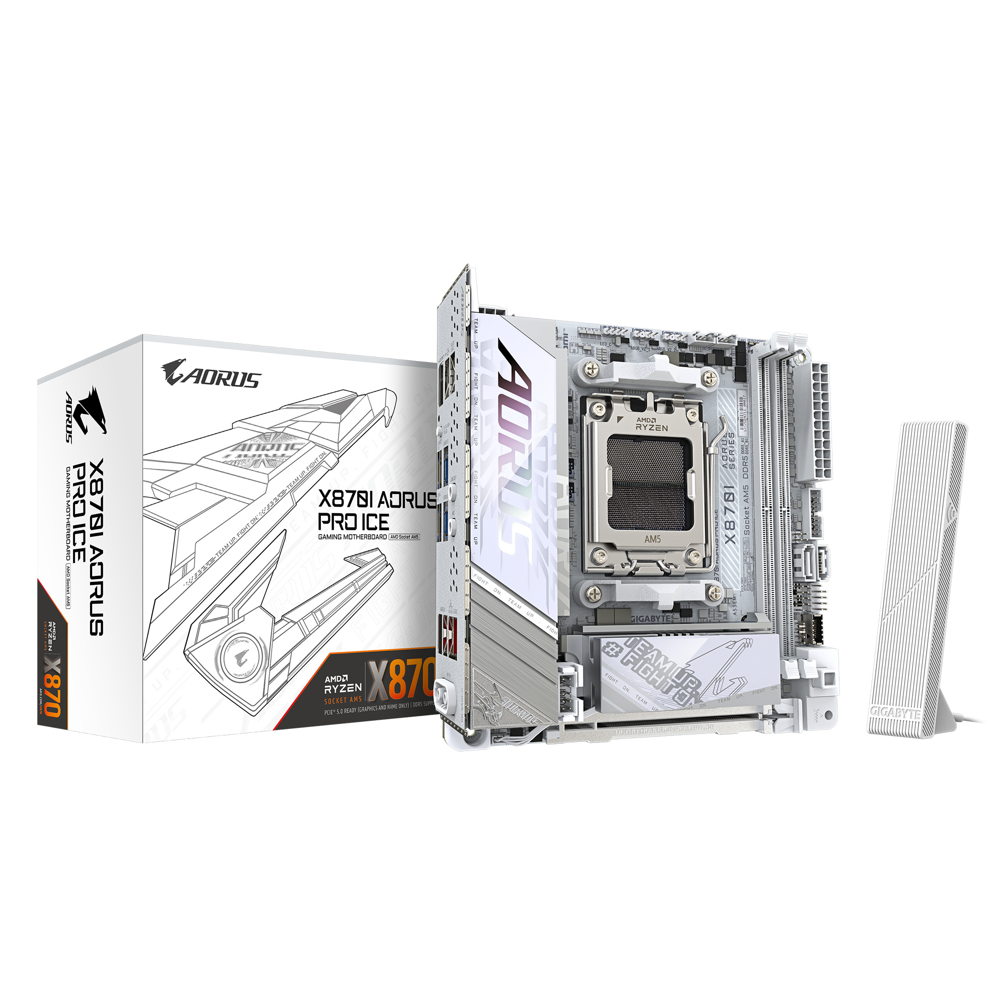 Gigabyte GIGABYTE X870I AORUS PRO ICE moederbord AMD X870 Socket AM5 Micro ITX