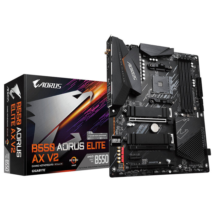 Gigabyte GIGABYTE B550 AORUS ELITE AX V2 moederbord AMD B550 Socket AM4 ATX