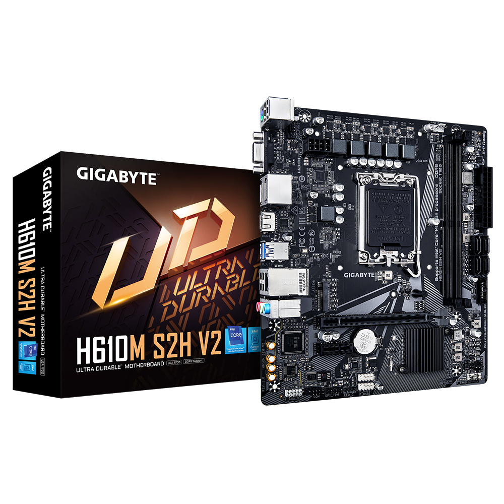 Gigabyte GIGABYTE H610M S2H V2 moederbord Intel H610 Express LGA 1700 micro ATX