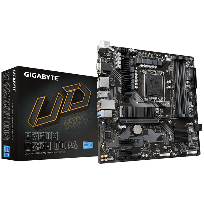 Gigabyte GIGABYTE B760M DS3H DDR4 moederbord Intel B760 Express LGA 1700 micro ATX