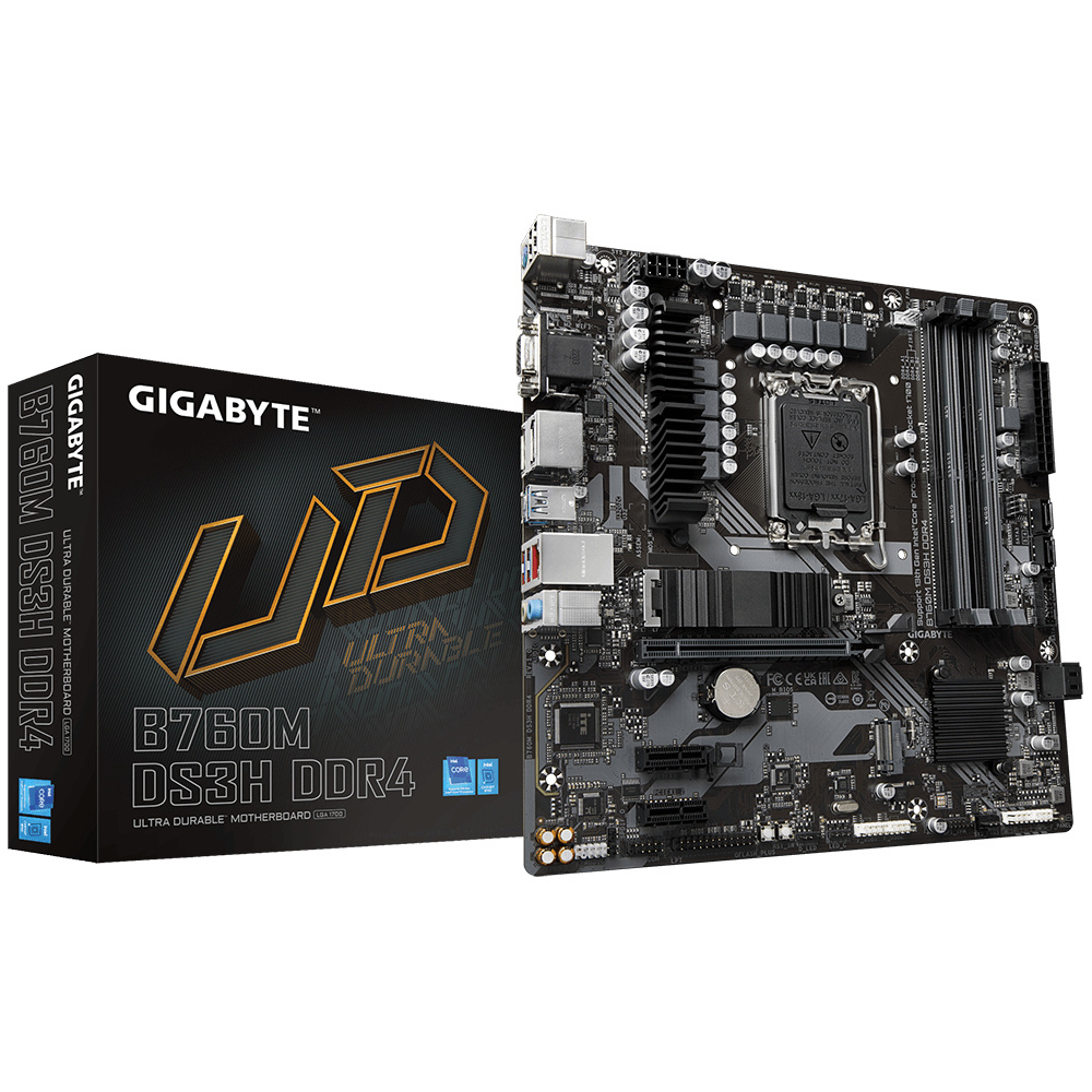 Gigabyte GIGABYTE B760M DS3H DDR4 moederbord Intel B760 Express LGA 1700 micro ATX