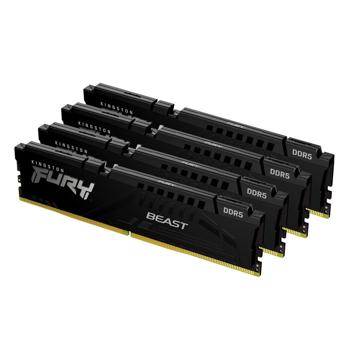 Kingston Kingston Technology FURY Beast 128GB 5600MT/s DDR5 CL40 DIMM (set van 4) Black XMP