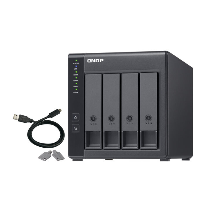 QNAP QNAP TR-004 behuizing voor opslagstations HDD-/SSD-behuizing Zwart 2.5/3.5"