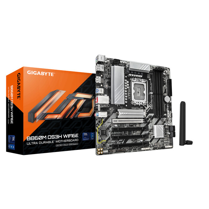 Gigabyte GIGABYTE B860M DS3H WIFI6E moederbord Intel B860 LGA 1851 (Socket V1) micro ATX