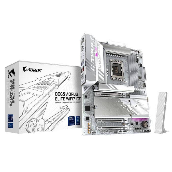 Gigabyte GIGABYTE B860 AORUS ELITE WIFI7 ICE Intel B860 LGA 1851 (Socket V1) ATX