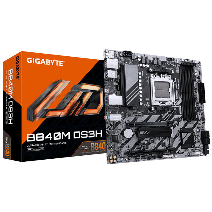 Gigabyte GIGABYTE B840M DS3H moederbord AMD B840 Socket AM5 micro ATX
