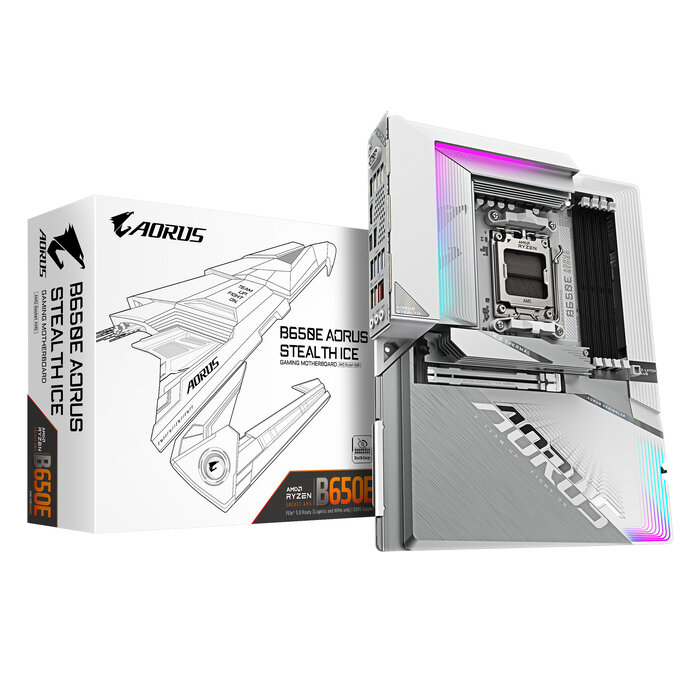 Gigabyte GIGABYTE B650E AORUS STEALTH ICE moederbord AMD B650 Socket AM5 ATX